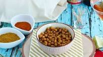 Garbanzos tostados al horno con curry Garbanzos tostados al horno con curry