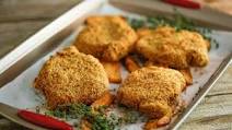 Crispy Mustard Breaded Pork Chops with Sweet Potato Wedges Crispy Mustard Breaded Pork Chops with Sweet Potato Wedges