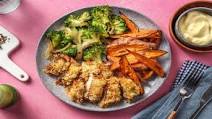 Golden Breaded Pork with Broccoli and Garlicky Mayo Golden Breaded Pork with Broccoli and Garlicky Mayo