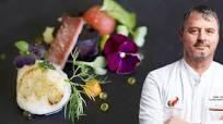 Scallops with black pudding, pork belly and celeriac puree Scallops with black pudding, pork belly and celeriac puree