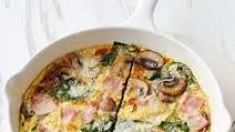 Ham, mushroom & spinach frittata Ham, mushroom & spinach frittata