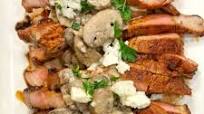 Pork Steaks with Mushroom-Blue Cheese Pan Sauce Pork Steaks with Mushroom-Blue Cheese Pan Sauce