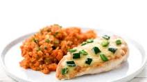 Chile Rellenos Chicken with chipotle butternut-carrot mash Chile Rellenos Chicken with chipotle butternut-carrot mash