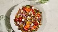 Lentil Salad with Feta, Tomatoes, Cucumbers & Olives Lentil Salad with Feta, Tomatoes, Cucumbers & Olives