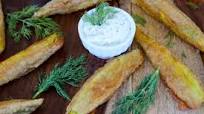 Beer Batter Deep Fried Pickles with Dill Dip Beer Batter Deep Fried Pickles with Dill Dip