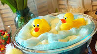 Blue Baby Shower Punch with Rubber Ducks Blue Baby Shower Punch with Rubber Ducks