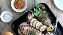 Tender Steam-Grilled Stuffed Squid Tender Steam-Grilled Stuffed Squid