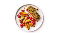 Baked Sheet Pan Salmon With Potatoes and Tomatoes Baked Sheet Pan Salmon With Potatoes and Tomatoes
