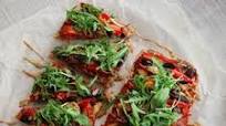 Ciabatta Pizza with Tahini Balsamic Drizzle Ciabatta Pizza with Tahini Balsamic Drizzle