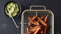 Sweet Potato Wedges with Avocado Dipping Sauce Sweet Potato Wedges with Avocado Dipping Sauce