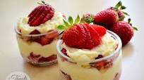 Strawberries and mascarpone cream glasses Strawberries and mascarpone cream glasses