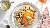 Mediterranean salmon with white bean and artichoke salad Mediterranean salmon with white bean and artichoke salad
