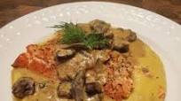 Brad's fresh coho salmon w/ mushroom cream sauce Brad's fresh coho salmon w/ mushroom cream sauce