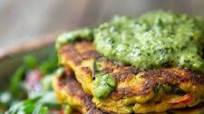 Vegan Chickpea Pancakes With a Creamy Pesto Dressing (Gluten-Free) Vegan Chickpea Pancakes With a Creamy Pesto Dressing (Gluten-Free)