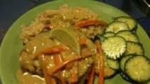 Sea Bass with coconut curry sauce Sea Bass with coconut curry sauce
