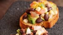 Black Bean, Arugula & Queso Fresco Bruschetta Black Bean, Arugula & Queso Fresco Bruschetta