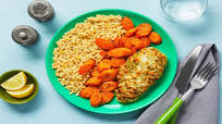 Mozzarella & Herb Chicken with Roasted Carrots & Buttery Couscous Mozzarella & Herb Chicken with Roasted Carrots & Buttery Couscous