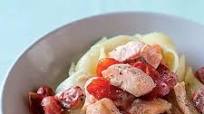 Smoked trout pasta with creamy roast tomato Smoked trout pasta with creamy roast tomato