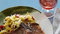 Pan-Roasted Pork Chops with Creamy Cabbage and Apples Pan-Roasted Pork Chops with Creamy Cabbage and Apples