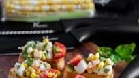 Seafood Bruschetta with Corn, Scallops and Shrimp Seafood Bruschetta with Corn, Scallops and Shrimp