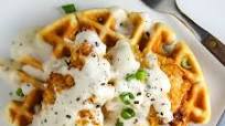 Oven-Fried Chicken with Waffles and White Gravy Oven-Fried Chicken with Waffles and White Gravy