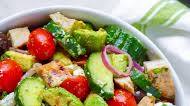 Greek Chicken Cucumber Avocado Salad Greek Chicken Cucumber Avocado Salad