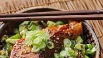 Easy Teriyaki-Glazed Salmon, Cucumber, and Avocado Rice Bowls Recipe Easy Teriyaki-Glazed Salmon, Cucumber, and Avocado Rice Bowls Recipe