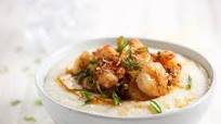 Brown Butter Shrimp and Arugula Salad with smoked Gouda grits Brown Butter Shrimp and Arugula Salad with smoked Gouda grits