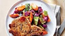Pan-Roasted Pork Chops with Cabbage and Carrots Pan-Roasted Pork Chops with Cabbage and Carrots