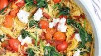 Spaghetti Squash with Bacon, Goat Cheese & Spinach Skillet Spaghetti Squash with Bacon, Goat Cheese & Spinach Skillet