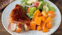 Maple Glazed Pork Chops and Sheet Pan Sweet Potatoes Maple Glazed Pork Chops and Sheet Pan Sweet Potatoes