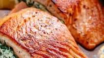 Creamy Spinach Stuffed Salmon Creamy Spinach Stuffed Salmon