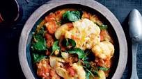 Warming cauliflower, potato and spinach braise Warming cauliflower, potato and spinach braise