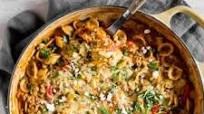 One Pot Ground Chicken Fajita Pasta One Pot Ground Chicken Fajita Pasta