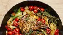 Pan-Seared Pork Chops with Roasted Fennel and Tomatoes Pan-Seared Pork Chops with Roasted Fennel and Tomatoes