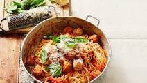 Spaghetti, pork & veal meatballs Spaghetti, pork & veal meatballs