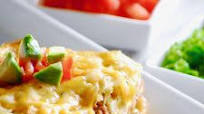 Layered Green Chile Chicken Enchilada Casserole Layered Green Chile Chicken Enchilada Casserole