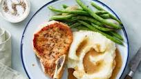 Pan-Seared Pork Chops & Mashed Potatoes with Rosemary Gravy & Roasted Green Beans Pan-Seared Pork Chops & Mashed Potatoes with Rosemary Gravy & Roasted Green Beans