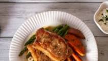 Air Fryer Lid - Parmesan Pork Chops and Roasted Asparagus Air Fryer Lid - Parmesan Pork Chops and Roasted Asparagus