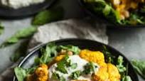 Tandoori Cauliflower Chickpea Bowls with Creamy Cashew Raita Tandoori Cauliflower Chickpea Bowls with Creamy Cashew Raita