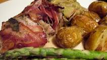 Marinated Pork Fillet Roasted On Rhubarb Marinated Pork Fillet Roasted On Rhubarb