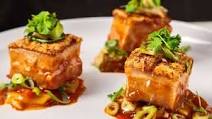 Crispy skin pork with sweet and source sauce Crispy skin pork with sweet and source sauce