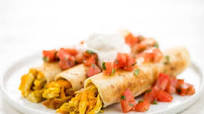 Chicken Adobo Flautas with cilantro and Roma tomato salsa Chicken Adobo Flautas with cilantro and Roma tomato salsa