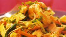 Chinese pork and noodle stir-fry Chinese pork and noodle stir-fry