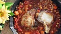 North African Skillet Pork Chops with Chick Peas + Crispy Sage North African Skillet Pork Chops with Chick Peas + Crispy Sage
