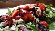 Herb Marinated Pork Tenderloin Salad with Balsamic Strawberries and Goat Cheese Herb Marinated Pork Tenderloin Salad with Balsamic Strawberries and Goat Cheese