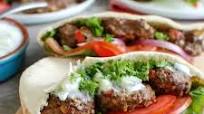 Mediterranean Burger with Mint Yogurt Sauce Mediterranean Burger with Mint Yogurt Sauce