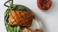 Crispy Roasted Pork Belly with Cranberry Mustard Crispy Roasted Pork Belly with Cranberry Mustard