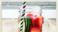 Cucumber and strawberry infused water Cucumber and strawberry infused water