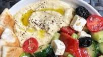 Greek Salad With Hummus and Pita Greek Salad With Hummus and Pita